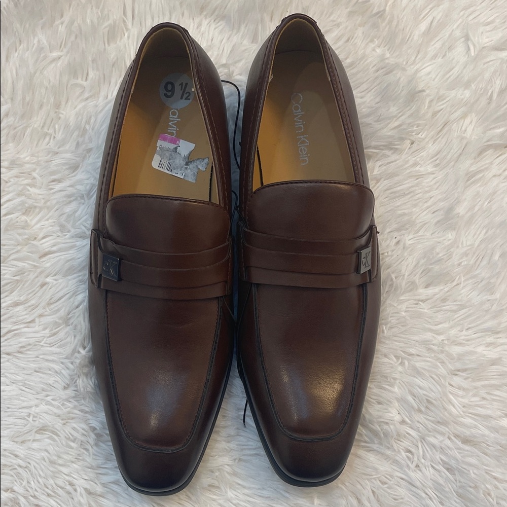 Calvin Klein Dark Brown Leather Loafers New size 9.5